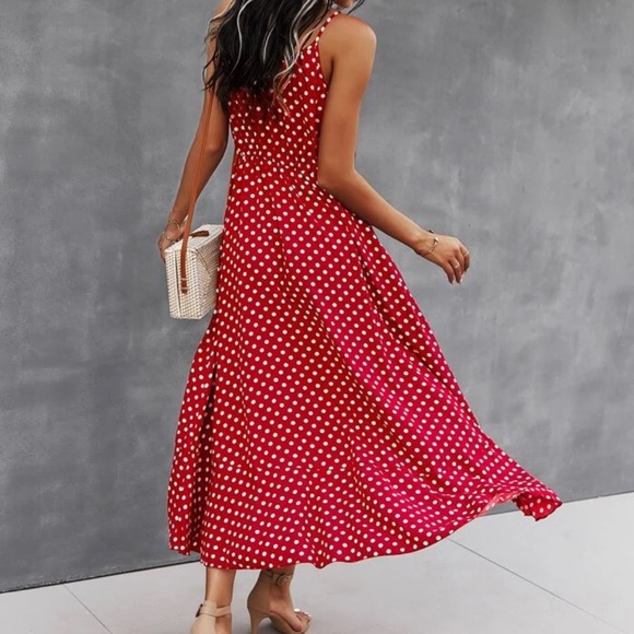 Boho gypsy dot drawstring waist cami dress - Picture 6 of 7